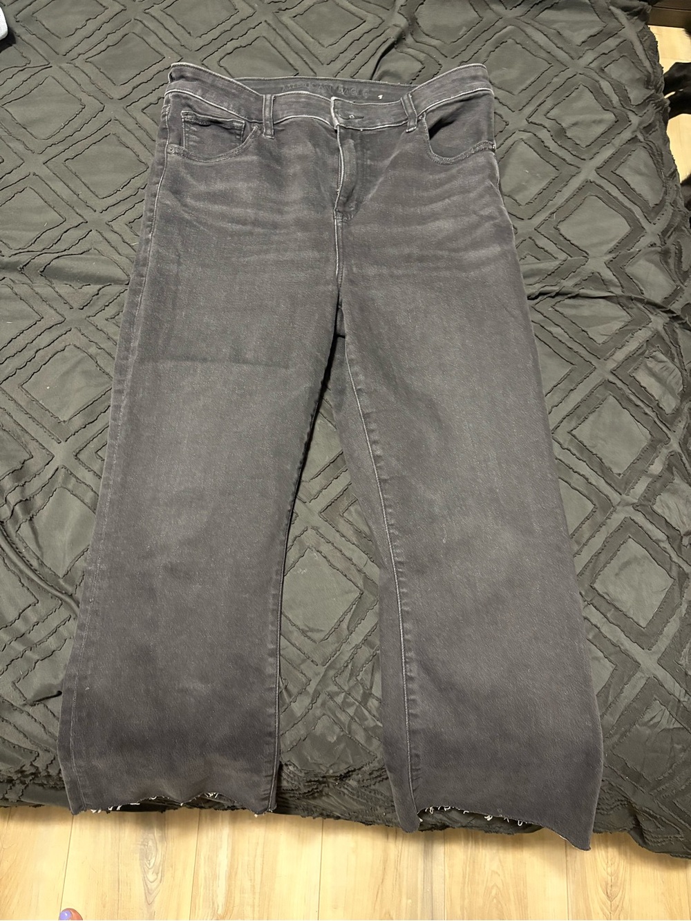 American Eagle Outfitters Black Bootcut Cropped Jeans